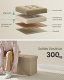 NEU Sitzbank mit Stauraum 38 x 110 x 38 cm kamelbraun