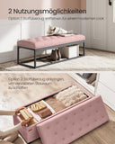 NEU Sitzhocker mit Stauraum 40 x 110 x 40 cm pastellrosa