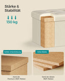 NEU Sitzhocker klappbar 31 cm Stauraum cremeweiß