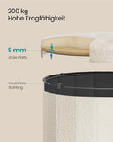 NEU Runder Polsterhocker mit Stauraum und abnehmbarem Deckel
