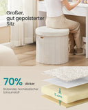 NEU Runder Polsterhocker mit Stauraum und abnehmbarem Deckel