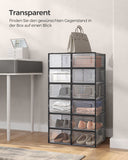 NEU 12er-Set Schuhboxen aus Kunststoff bis Größe 44 schwarz