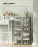 NEU 12er-Set Schuhboxen transparent-lorbeergrün transparent