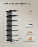 NEU Schuhschrank mit 6 Schuhboxen transparent-tintenschwarz