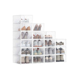 NEU 18er Set Schuhboxen 33,2 x 23 x 14,5 cm  transparent-weiß