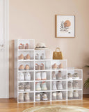 NEU 18er Set Schuhboxen 33,2 x 23 x 14,5 cm  transparent-weiß