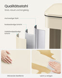 NEU Mülleimer Küche mit Deckel 40 Liter sandbeige