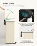 NEU Mülleimer Küche mit Deckel 40 Liter sandbeige