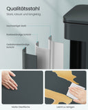 NEU Mülleimer Küche mit Deckel 40 Liter anthrazitgrau