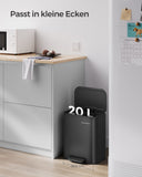 NEU Mülleimer 20 Liter mit Deckel tintenschwarz