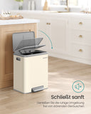 NEU 2 Fächer für Recycling und Restmüll sandbeige wolkenweiß