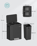 NEU Mülltrennsystem 2 x 15 L tintenschwarz