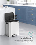 NEU Mülleimer Küche metallicsilber wolkenweiß