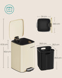 NEU Abfalleimer 20 L Pedal Softclose sandbeige