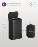 NEU Mülleimer Sensor 50 L mit Softclose-Deckel  tintenschwarz