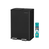 NEU Mülleimer 2 x 30 L mit Pedal Softclose tintenschwarz