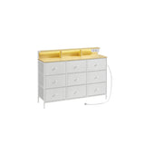 NEU Kommode mit 9 Schubladen und LED-Beleuchtung 33,5 x 114 x 84 cm wolkenweiß