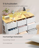 NEU Kommode mit 9 Schubladen und LED-Beleuchtung 33,5 x 114 x 84 cm wolkenweiß