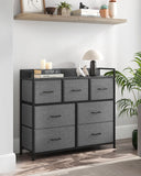 NEU Kommode mit 7 Stoffschubladen mit Griffen vintagebraun-schwarz