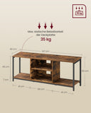 NEU TV-Schrank mit offenen Fächern vintagebraun-tintenschwarz