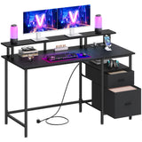 NEU Schreibtisch mit Schubladen und Monitorständer 55 x 135 x 90 cm