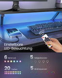 NEU L-förmiger Schreibtisch mit Steckdosen 150 x 120 x 76 cm ebenholzschwarz