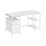 NEU Computertisch 140 x 60 x 76 cm mit 2 Schubladen ahornweiß