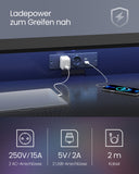 NEU Schreibtisch mit Monitorständer 55 x 135 x 76 cm Kohlschwarz ebenholzschwarz