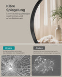 NEU Ø 50 cm Badezimmerspiegel mit Metallrahmen schwarz