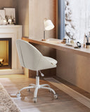 NEU Homeoffice Stuhl Leinenoptik cappuccino-beige cremeweiss beige