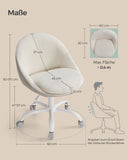 NEU Homeoffice Stuhl Leinenoptik cappuccino-beige cremeweiss beige