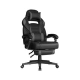NEU Gaming-Stuhl mit Fußstütze und Kopfstütze schwarz