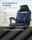 NEU Gaming-Stuhl mit Fußstütze und Kopfstütze schwarz