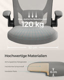 NEU Schreibtischstuhl ergonomisch Wippfunktion Armlehnen taubengrau