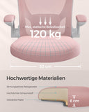 NEU Schreibtischstuhl gepolsterte Wippfunktion Armlehnen pastellrosa