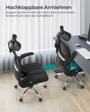 NEU Bürostuhl mit Lendenwirbelstütze und verstellbarer Kopfstütze tintenschwarz