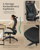 NEU Schreibtischstuhl mit Rückenlehne und Armlehnen tintenschwarz