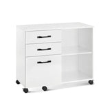 NEU Aktenschrank Rollcontainer 3 Schubladen braun