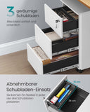 NEU Aktenschrank mit 3 Schubladen 40 x 30 x 54 cm mattweiß