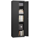 NEU Aktenschrank mit 5 Ebenen 40 x 60 x 180 cm Mattschwarz grau