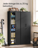 NEU Aktenschrank mit 5 Ebenen 40 x 60 x 180 cm Mattschwarz grau