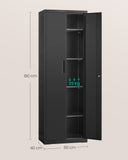 NEU Aktenschrank mit 5 Ebenen 40 x 60 x 180 cm Mattschwarz grau