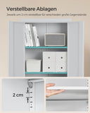 NEU Aktenschrank mit Doppeltüren und 5 Ebenen grau