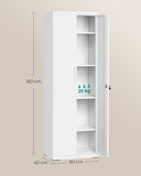 NEU Aktenschrank mit 2 Türen 5 Ebenen grau