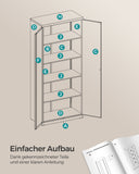 NEU Aktenschrank mit 2 Türen 5 Ebenen grau