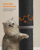 NEU Katzenkratzbaum 85 cm hoch mit Plüschball und Glocke tintenschwarz