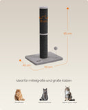NEU Katzenkratzbaum 85 cm hoch mit Plüschball und Glocke tintenschwarz