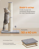 NEU Katzenkratzbaum 85 cm hoch mit Glocke und Plüschball Taubengrau