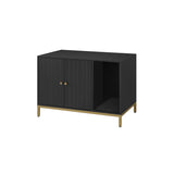 NEU Katzenklo-Schrank mit Kratzmatte und Beinen 80 x 50 x 55 cm goldfarben