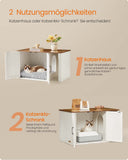 NEU Katzenhaus mit Vordereingang 85 x 48,5 x 50 cm braun-weiß